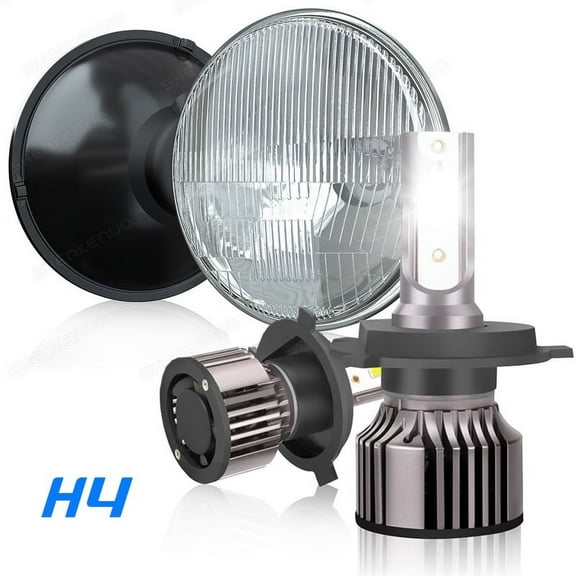 7"Inch Led Round Headlight High/Low Beam Bulb H4 for Ford Bronco 1966-1978