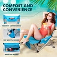 thumbnail image 6 of Folding Beach Chair for Adults: Low/High Back Chairs with Carry Bag - Extra Wide Seat Chair with Comfortable Pillow & Storage Pocket (1 Pack & 2 Pack, Blue), 6 of 14