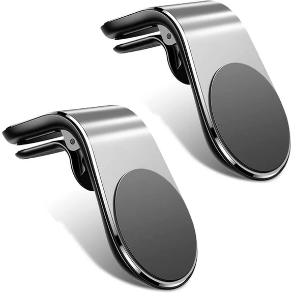 Magnetic Phone Holder for Car [Upgrade Magnet] Phone Mount for Car, Car Phone Holder Mount, Car Vent Phone Mount Compatible with iPhone, Samsung, Android Smartphones, (2 Pack Silver)