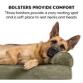 thumbnail image 2 of FurHaven Classic Sofa Orthopedic Dog Bed with Pillow Fill Base for Joint Support, Removable Washable Cover, Jumbo XL, Faux Fur & Velvet, Dark Green, 2 of 6