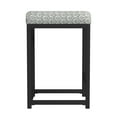 thumbnail image 4 of HomePop 24" Indoor Square Backless Metal Upholstered Counter Stool, Light Gray, 4 of 10
