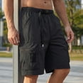 thumbnail image 3 of Men's Fishing Cargo Shorts Quick Dry Work Shorts 9" Lightweight Outdoor Hiking Short Pants with Built-in Belt, Summer Utility Shorts with 6 Pockets & Keyring, 3 of 10