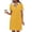 Dress-636Yellow, variant on Xdegoge Athletic Dress for Women Relaxed Fit Short Sleeve V-Neck Lapel T Shirt Dress Striped Trim Knee Length Dresses Solid Color Golf
