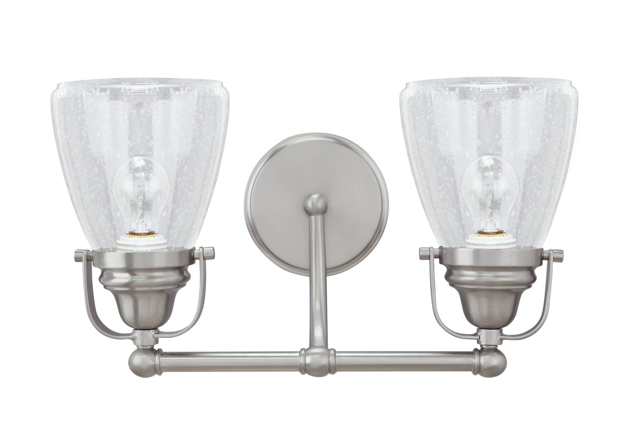 Aspen Creative 62098, TwoLight Metal Bathroom Vanity Wall Light Fixture, 15 3/4" Wide