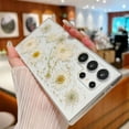 thumbnail image 5 of for Samsung Galaxy S25 Ultra Case with Real Flower, Cute Glitter Aesthetic Floral Pattern Slim Soft TPU Bumper Shockproof Protective Women Girly Phone Cover for Galaxy S25 Ultra, White/Gold, 5 of 6
