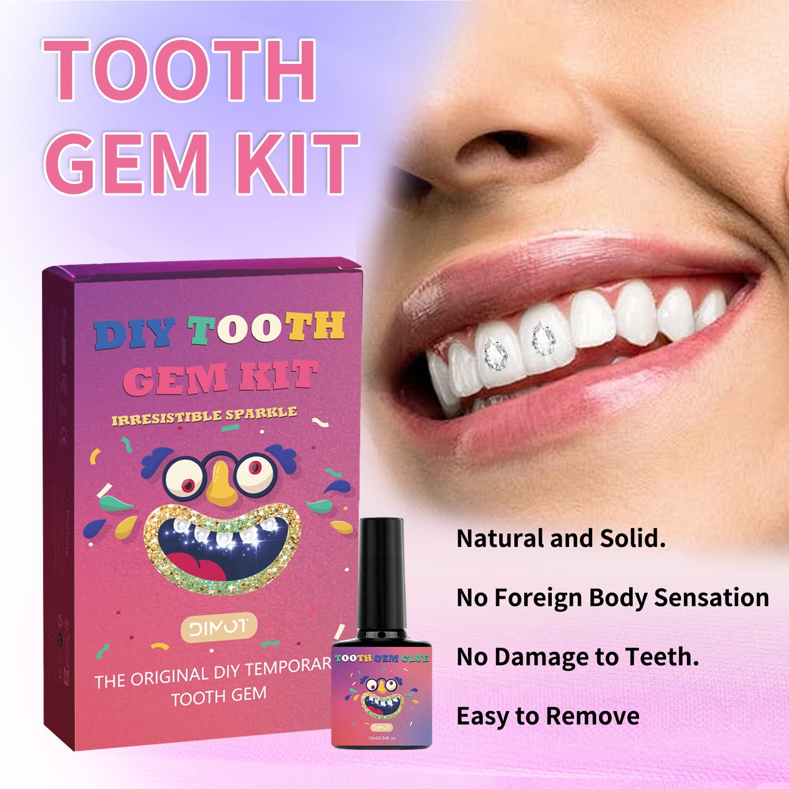 Easy Application: Tooth Glue for Gems a Tooth Gem Kit for