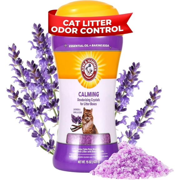 Arm & Hammer Cat Litter Deodorizing Crystals, Lavender & Vanilla Scent 15 oz