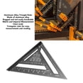 thumbnail image 4 of Carpenter Triangle Ruler, High Hardness Clear Scale Measuring Layout Tool Aluminum Alloy  for Woodworking Black,Silver White,Blue, 4 of 7