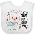 thumbnail image 3 of Inktastic My Great Aunt Loves Me Cute and Happy Llama Boys or Girls Baby Bib, 3 of 4