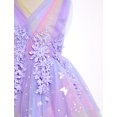 thumbnail image 4 of IBTOM CASTLE Toddler Girls Butterfly Birthday Dress Ruffle Tulle Flower Girl Wedding Pageant Formal Party Dress Floral Shiny Butterfly for Photo Shoot 18-24 Months Purple, 4 of 7