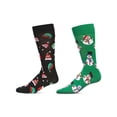 thumbnail image 2 of MeMoi 2 Pair Men's Rayon Blend Christmas Holiday Novelty Crew Socks - Mens - Male, 10-13, Gray, 2 of 7