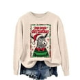 thumbnail image 4 of Karight Ugly Christmas Sweaters for Women, Santa Graphic Crewneck Long Sleeves Knit Pullover Tops Soft Warm Sweatshirts, 4 of 9