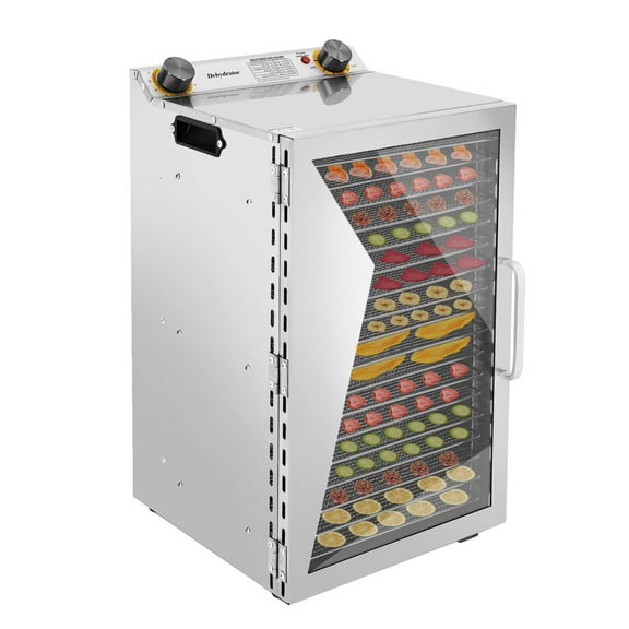 Food Dehydrator 18 Stainless Steel Trays with Adjustable Timer and Temperature Control, 110V 600W Food Dryer for Fruit, Meat, Beef