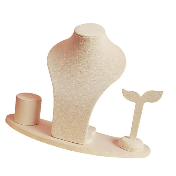 Dualoai Display Necklace Mannequin, Display for Women for Selling Freestanding with Beige