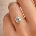 thumbnail image 2 of Cora Jewellery 1.32CT Oval Moissanite Halo Engagement Ring For Women , 14K Rose Gold, 2 of 7