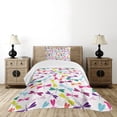 thumbnail image 4 of Ambesonne Dragonfly Quilted Bedspread Set 2 Pcs, Animals Flora, Twin Size, Multicolor, 4 of 5