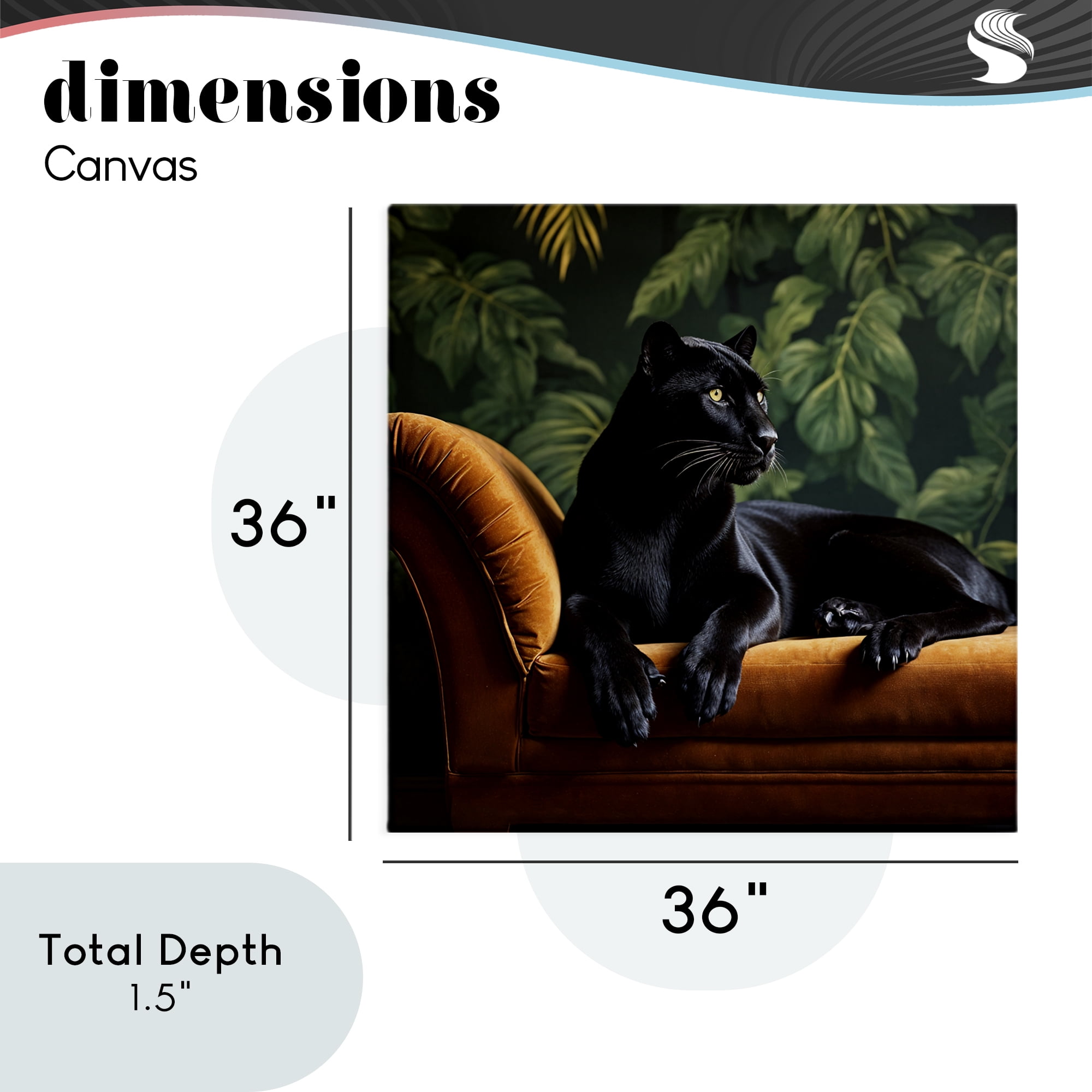Majestic Panther on Chaise Canvas Wall Art, design by Lettered and Lined