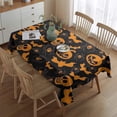 thumbnail image 2 of Halloween Pumpkins Bats Spiders and Skulls Rectangle Tablecloth 60"x84",Waterproof Polyester Rectangle Table Cloth, Wipeable Spillproof Polyester Tablecloth for Dining, Camping, Indoor and Outdoor, 2 of 5