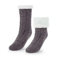 thumbnail image 2 of Luxtrada Women Men Slipper Socks with Grips Non Slip Soft Cozy Fuzzy Fleece Lined Socks for Cold Winter (Gray), 2 of 8