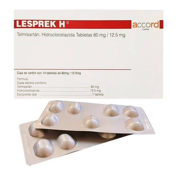 Lesprek H Telmisartán 80 mg, Hidroclorotiazida 25 mg 14 tabletas