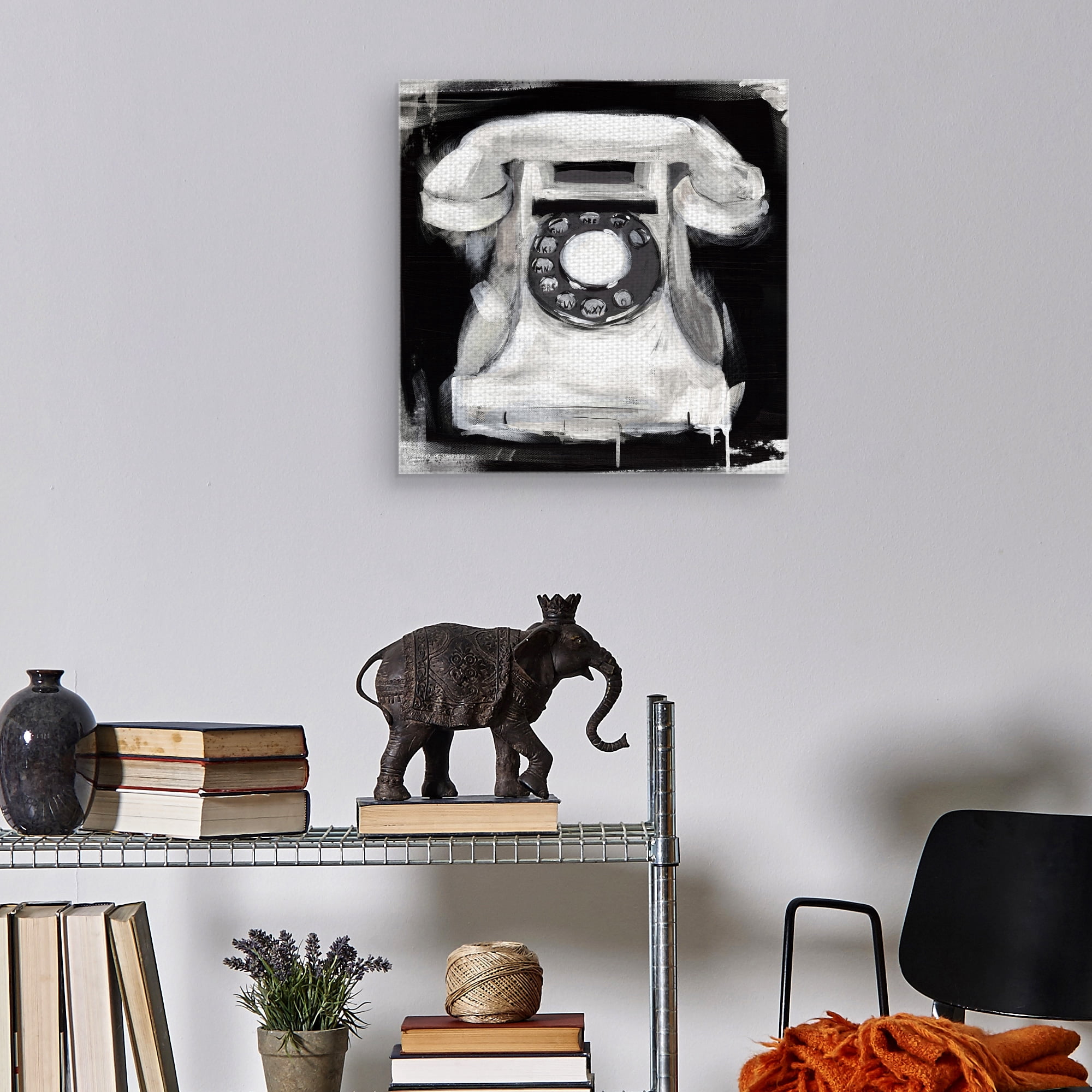 Masterpiece Art Gallery Vintage Phone by Belle Maison Canvas Art Print 24" x 24"