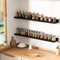 thumbnail image 5 of Floating Shelves for Wall, Wall Shelves for Decor Storage Set of 6, Wall Mounted Wood Shelf for Bedroom, Living Room, Bathroom, Kitchen, Picture Ledge Shelf, Black, 5 of 8