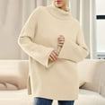 thumbnail image 2 of TUWABEII Oversized Sweaters for Women Turtleneck Solid Color Open Long Sleeve Ribbed Sweater Woman, 2 of 6