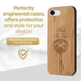 thumbnail image 2 of Case Yard Wooden Case Outside Soft TPU Silicone, Slim Fit Shockproof Wood Protective Phone Cover for Girls Boys Men and Women, Supports Wireless Charging Hold The Key Design case for iPhone-SE, 2 of 7