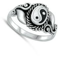 thumbnail image 4 of CHOOSE YOUR COLOR Bali Yin Yang Vintage Wholesale Ring .925 Sterling Silver Band Jewelry Female Size 5, 4 of 4