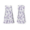 thumbnail image 7 of Gukieu Lavender Flowers Print Women's Sleeveless Dress, Pocket Round Neck Dress, Summer Dress Suitable for Vacation, Party, Travel, 7 of 7