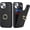 B-Black, variant on for iPhone 15 Case with Card Holder,Credit Card Holder,Ring Stand Kickstand,Shockproof Cute Phone Wallet Case for Women (6.1 inch,Purple)