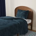 thumbnail image 3 of Mainstays Kids Dark Blue Solid Plush Ribbed Corduroy Comforter Set, Twin, 2 Pieces, 3 of 7