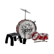 Ready Ace 7-Piece Kiddy Jazz Toy Drum Set for Kids Ages 4 and up with Stool