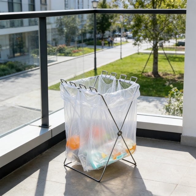 Dvkptbk trash can holder Outdoor Portable Foldable Garbage Rack Special Rack for Garbage Bags Household Kitchen Picnic BBQ Plastic Bag Stand