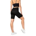 thumbnail image 5 of INERZIA 2 Pack High Waist Crossover Biker Shorts for Women Flattering Cross Waist V Waist Yoga Shorts Black and Black Small, 5 of 5