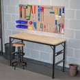 thumbnail image 6 of 60" Rubber Wood Surface, Metal Frame / 6 - Level Height Adjustable Worktable for Multiple Scenes, 6 of 6