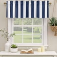 thumbnail image 3 of Navy Blue Striped Valances for Windows, Decorative Rod Pocket Window Valance Curtains, Modern Farmhouse Blue White Stripes Short Curtain Drapes for Kitchen/Living Room, 2 Panels, 42" W x 18" L, 3 of 8