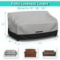 thumbnail image 2 of Zenicham Patio Loveseat Cover, 600D Heavy Duty Waterproof Couch Cover, Gray/Black 58"Wx33"Dx31"H, 2 of 6