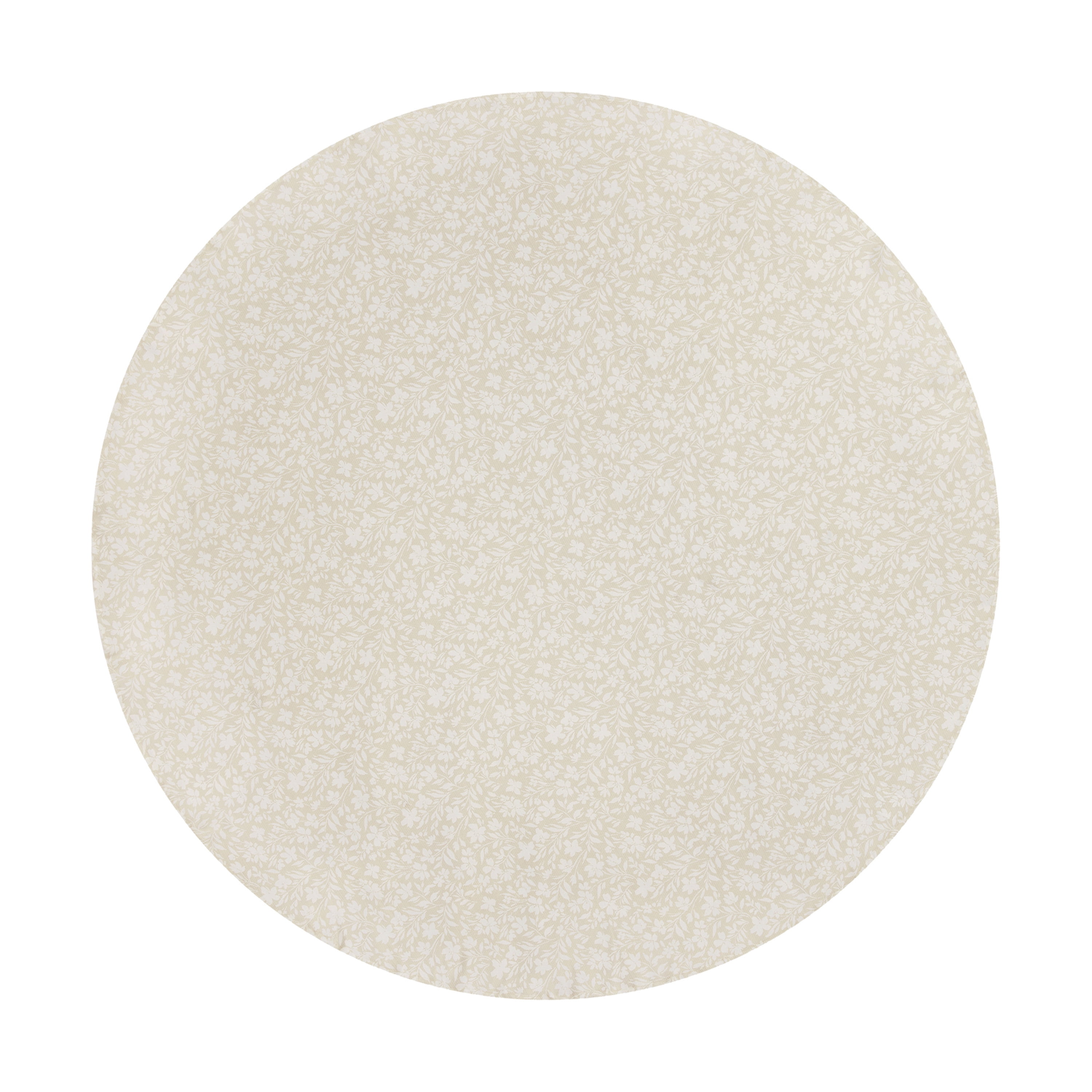 Mainstays Beige Floral Cross Stitch Round Tablecloth 70-Inch Cotton Polyester Blend