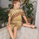 thumbnail image 4 of Balery Vintage Baseball Conjunto de Pijama Infantil de Manga Corta con Estampado – Ropa de Dormir de Algodón Suave-Large, 4 of 6