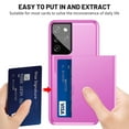 thumbnail image 3 of Dteck Case for Samsung Galaxy S21 Ultra 6.8-inch,Shockproof Wallet Card Slot Holder Pocket Slide Slim Fit Dual Layer Soft TPU Hard PC Hybrid Protective Back Cover,Pink, 3 of 6