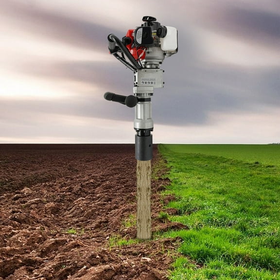 Gas-Powered Post Driver, 32.7cc Gasoline Piling 2-Stroke Engine, Single Cylinder Gasoline Petrol Garden Fencing Tool Machine