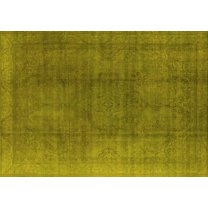 Ahgly Company Machine Washable Indoor Rectangle Oriental Yellow Industrial Area Rugs, 5' x 7'