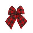 thumbnail image 2 of 1 PC Red Black White Plaid Christmas Bow, 11.81 x 9.84 Inch Wired Ribbon Bow for Tree, Wreath, Mantel, Door, Garland & Holiday Decor, 2 of 7