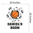 thumbnail image 4 of Sports Personalized Wall Decals for Boys Bedroom - Exploding Basketball DIY & Creativity Custom Name Wall Sticker - Size: 24 In x 30 In, 4 of 4