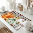 thumbnail image 5 of Green Orange Pumpkin Placemats Set of 4 Maple Leaf Sunflower Heat Insulated Linen Place Mats, Washable Stain-Proof Table Mats for Dining Tables Holiday Decor 13x19inch, 5 of 9