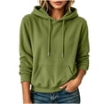 thumbnail image 2 of SYwaren Knit Hoodie for Women Long Sleeve Winter Casual Sweatshirt with Pockets Solid Color Tops, 2 of 7
