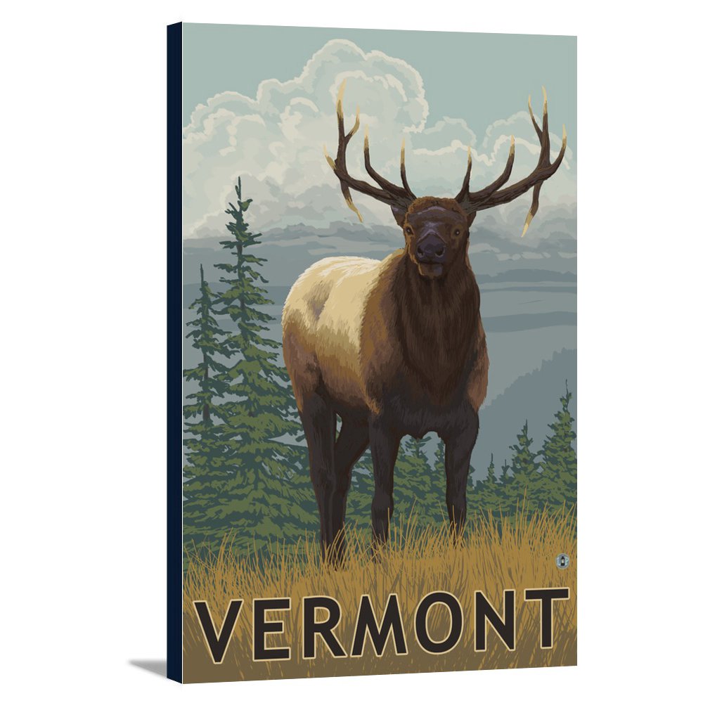 Vermont Elk Scene LP Original Poster (12x18 Gallery Wrapped