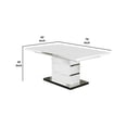 thumbnail image 3 of Benjara Extendable Dining Table with Metal Base- White and Silver, 3 of 6