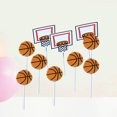 thumbnail image 3 of Raindrops 24pcs Cartoon Basketball Pattern Cake Toppers Party Cupcake Toppers Picks Kids Birthday Family Party Decoration Supplies (18xBasketball+6xBasketball Hoop), 3 of 8